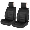 WEIZE Luxury Leather Two Front Car Seat Covers Universal Seat Protectors - Black New