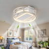 OLUZO Retro Bladeless Ceiling Fan Light New B0CKSYT3CH White New