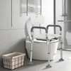 REAQER 4 in 1 Bedside Commode with Bucket 330lb, Chair, Back, Detachable Arms New
