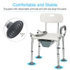 REAQER 4 in 1 Bedside Commode with Bucket 330lb, Chair, Back, Detachable Arms New