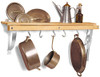 J.K. Adams 36-Inch-by-11-Inch Wall Mounted Pot Rack 6 Hooks Included - NEW New