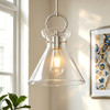 Glass Pendant Lights Kitchen Island Nickel 9.84'' Clear Glass Shade New