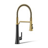 KOHLER 23765-BMB TONE SEMI PROFESSIONAL KITCHEN FAUCET - MATTE BLACK/BRASS