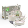 GreenLife 8 Piece Nonstick Cookware Set, Ceramic Pans, CC009160-001 New