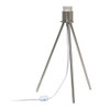 Simple Designs LT1156-WHT Modern Brushed Nickel Tripodal Table Lamp-White Shade New