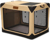 Garnpet 36 Inch Collapsible Soft Dog Crate 4-Door Foldable Travel - Beige
