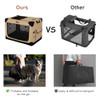 Garnpet 36 Inch Collapsible Soft Dog Crate 4-Door Foldable Travel - Beige