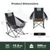 SunnyFeel 2-Pack Rocking Camping Chair with Headrest Heavy Duty 500LBS