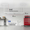 ALLOY STEEL SAFERACKS 4X8 OVERHEAD GARAGE STORAGE RACK 5-PC HOOK PACK - WHITE
