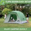 Happy Travel Camping Tent 4/6 Person Dome Tents for Camping Rainfly - Green New