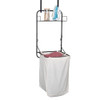 Collapsible Wall-Mounted Clothes Hamper Canvas Bag Metal Shelf Black B0D7J6DGP4 New