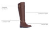 KAREN SCOTT WOMENS DELIEE2 LEATHER ALMOND TOE KNEE HIGH, SIZE WOMEN 6.5, COGNAC