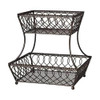 Gourmet Basics by Mikasa Loop and Lattice 2-Tier Rectangular Basket B0722C3PVH New
