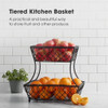 Gourmet Basics by Mikasa Loop and Lattice 2-Tier Rectangular Basket B0722C3PVH New