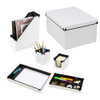 Honey-Can-Do 6-Piece Faux Leather Desk Organization Set, White OFC-09459 White New