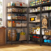 REIBII 5-TIER ADJUSTABLE WIRE SHELVING UNIT, 21.5″ WIDE STORAGE RACK - BLACK New