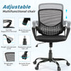 AFO Home Office Chair Mid Ergonomic Lumbar Support Armrests Mesh Back - Black New