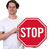 SmartSign “Stop” Anti Slip Adhesive Octagonal Floor Sign 24" x 24" B08KSD6GM1 New
