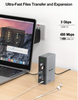 IVIIN 4K@60Hz Quadruple 19-in-1 Laptop USB-C Docking Station Grey D6919