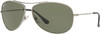Ray-Ban RB3293 Metal Aviator 63mm Polarized Sunglasses Gunmetal/Polarized Green