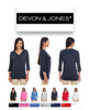 DP186W Devon & Jones Ladies' Perfect Fit Y-Placket Sleeve Knit Top New