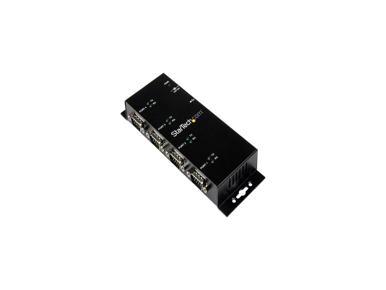 StarTech.com ICUSB2324I 4 Port USB to DB9 RS232 Serial Adapter Hub ...