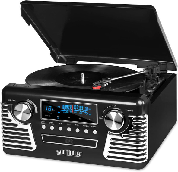 VICTROLA 50's Retro Bluetooth Record Player Multimedia V50-200 - Black
