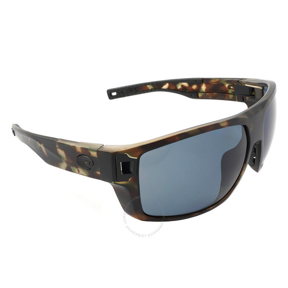 Costa Del Mar Men's Diego Rectangular Sunglasses -Wetlands/Grey Polarized 62 mm