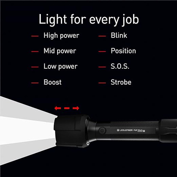 LEDLENSER Flashlights P6R Work Flashlight Li-ion 3.63V P6R-WORK 880529 - Black