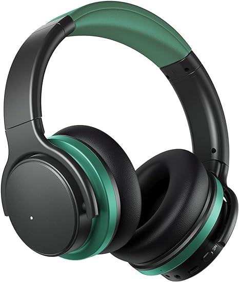 Commalta E7 Active Noise Cancelling Headphones Wireless Bluetooth - Teal Green