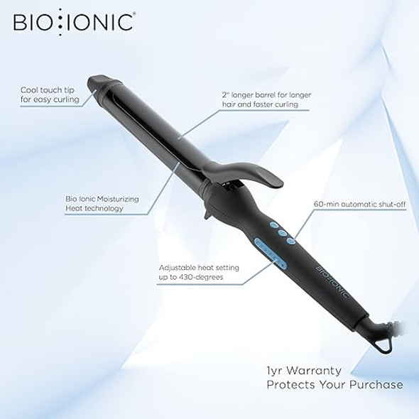 BIO IONIC Long Barrel Styler Pro Curling Hair Iron 1" - BLACK BIO IONIC Long Barrel Styler Pro Curling Hair Iron 1" - BLACK