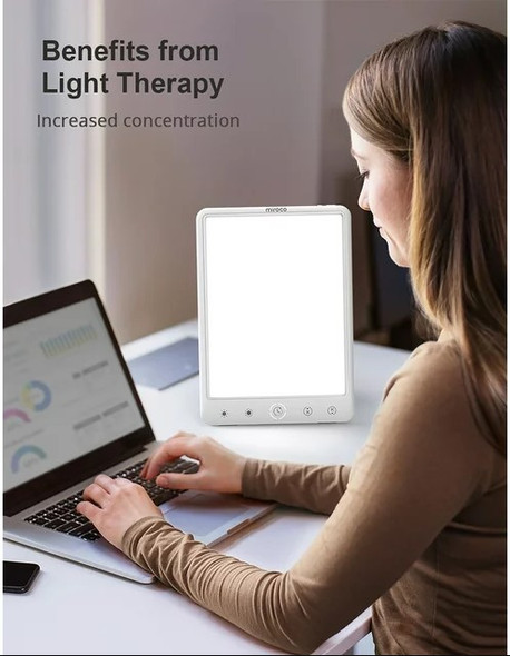 Miroco Light Therapy Lamp UV-Free 10000Lux LED Therapy Light with Timer Function