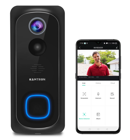 Kamtron Smart Home Video Doorbell 1080P 32GB BLACK BELL-J1