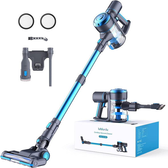 Lubluelu Cordless Vacuum Cleaner, 15KPa Powerful Suction - BLUE/GRAY