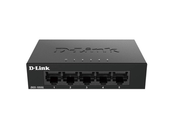 D-Link DGS-105GL 5-Port Gigabit Unmanaged Desktop Switch - Fanless, Silent &