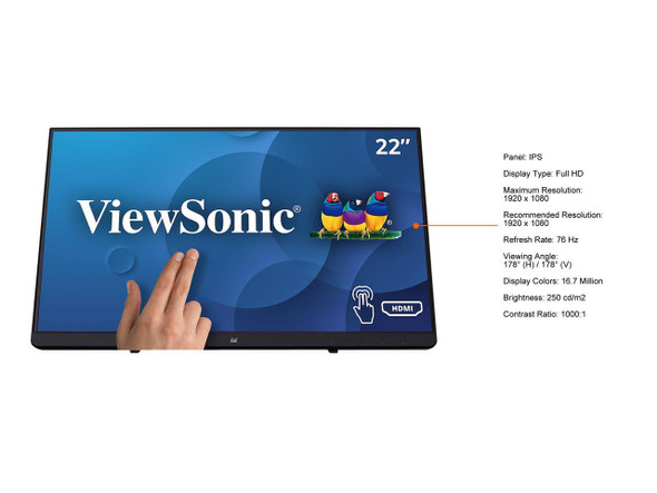ViewSonic TD2230 22 Inch 1080p 10-Point Multi Touch Screen IPS Monitor