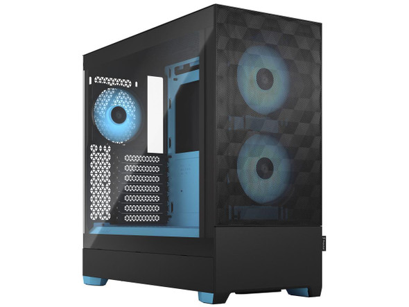Fractal Design Pop Air RGB Black Cyan Core TG ATX High-Airflow Clear Tempered