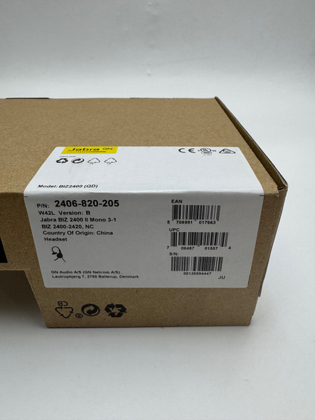 Jabra 2400 II QD Mono NC 3 in1 Wired Headset - Black New