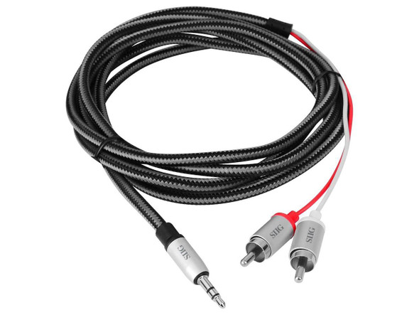 SIIG CB-AU0F12-S1 6.56 ft. Woven Fab RCA Stereo Cable Male to Male