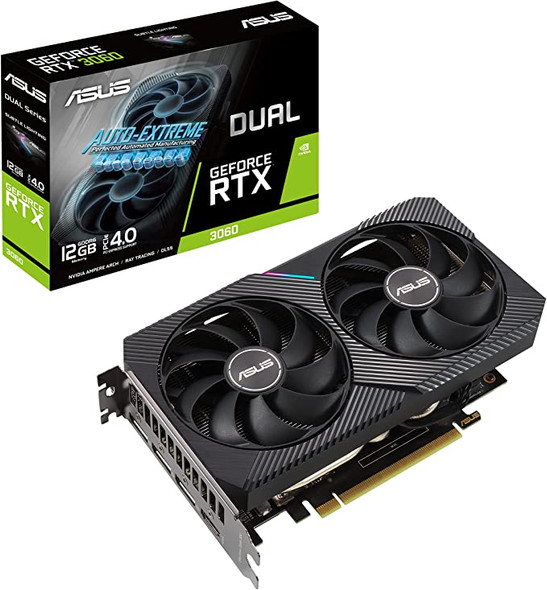 ASUS NVIDIA GeForce RTX 3060 V2 OC Edition 12GB GDDR6 DUAL-RTX3060-O12G-V2 Black New