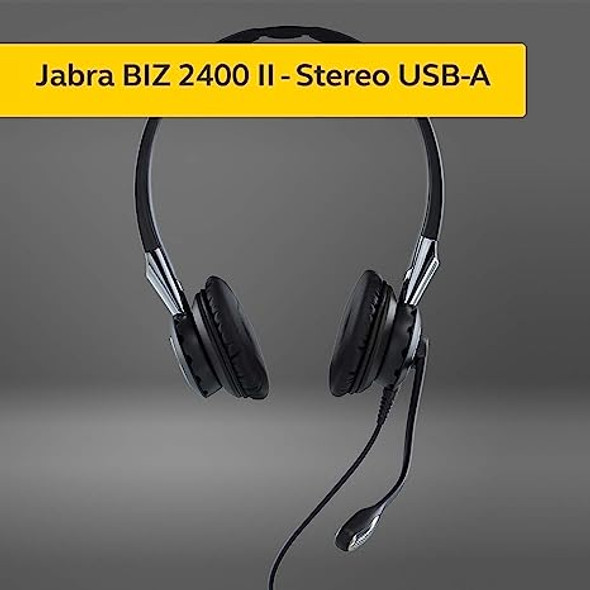 Jabra BIZ 2400 II Duo USB Mic Headset 2499-823-209 - Black New