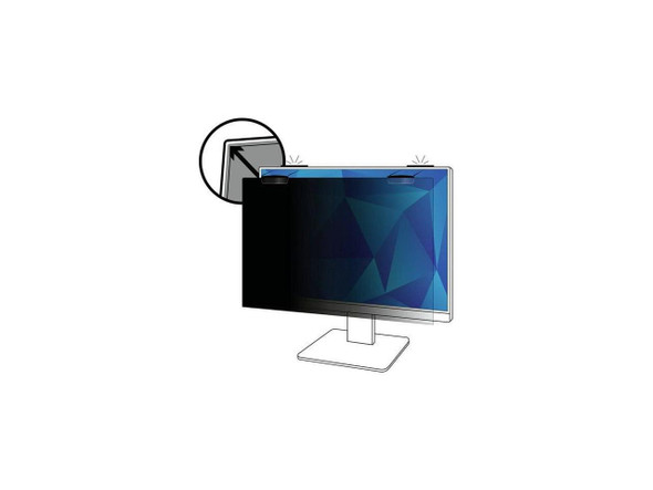 3M Privacy Screen Filter Black - For 23" Widescreen LCD Monitor - 16:9 - Scratch
