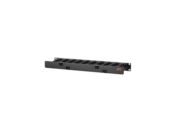 APC AR8602A Horizontal Cable Manager, 1U x 4" Deep, Single-Sided with Cover