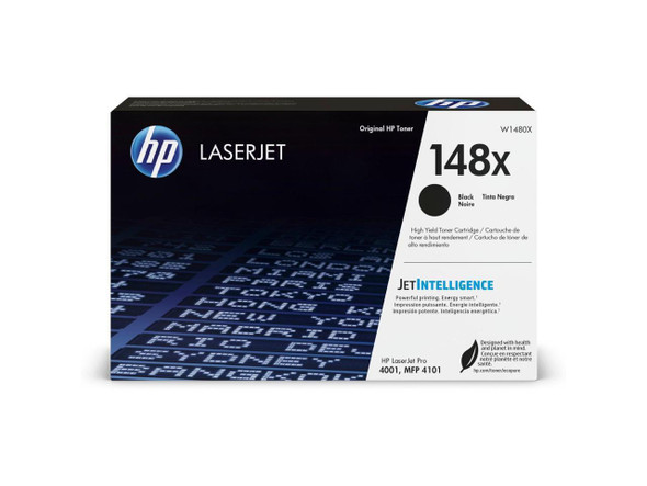 HP 148X High Yield Black Original LaserJet Toner Cartridge, ~9,500 pages, W1480X