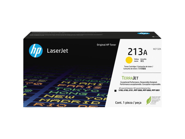 HP 213A TerraJet LaserJet Toner Cartridge - Yellow  W2132A