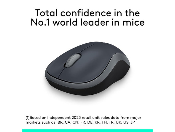 Logitech M185 910002225 Swift Gray 3 Buttons 1 x Wheel USB RF Wireless Optical