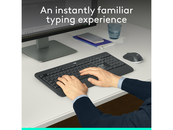Logitech MK540 Wireless Keyboard Mouse Combo - USB Wireless RF Keyboard - Black
