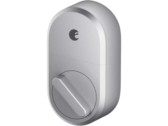August Smart Lock, 3rd Gen Technology - Silver, Works with Alexa and Google