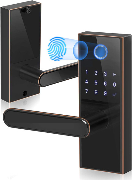 iMagic Electronic Fingerprint Door Lock, Keypad Entry Door Lock - Aged Bronze