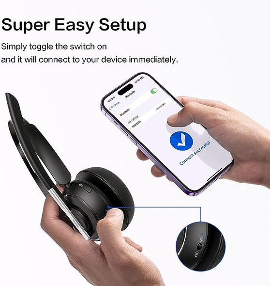 PrancyBt Bluetooth Headset Wireless Headset Microphone for PC KH122M - Black PrancyBt Bluetooth Headset Wireless Headset Microphone for PC KH122M - Black